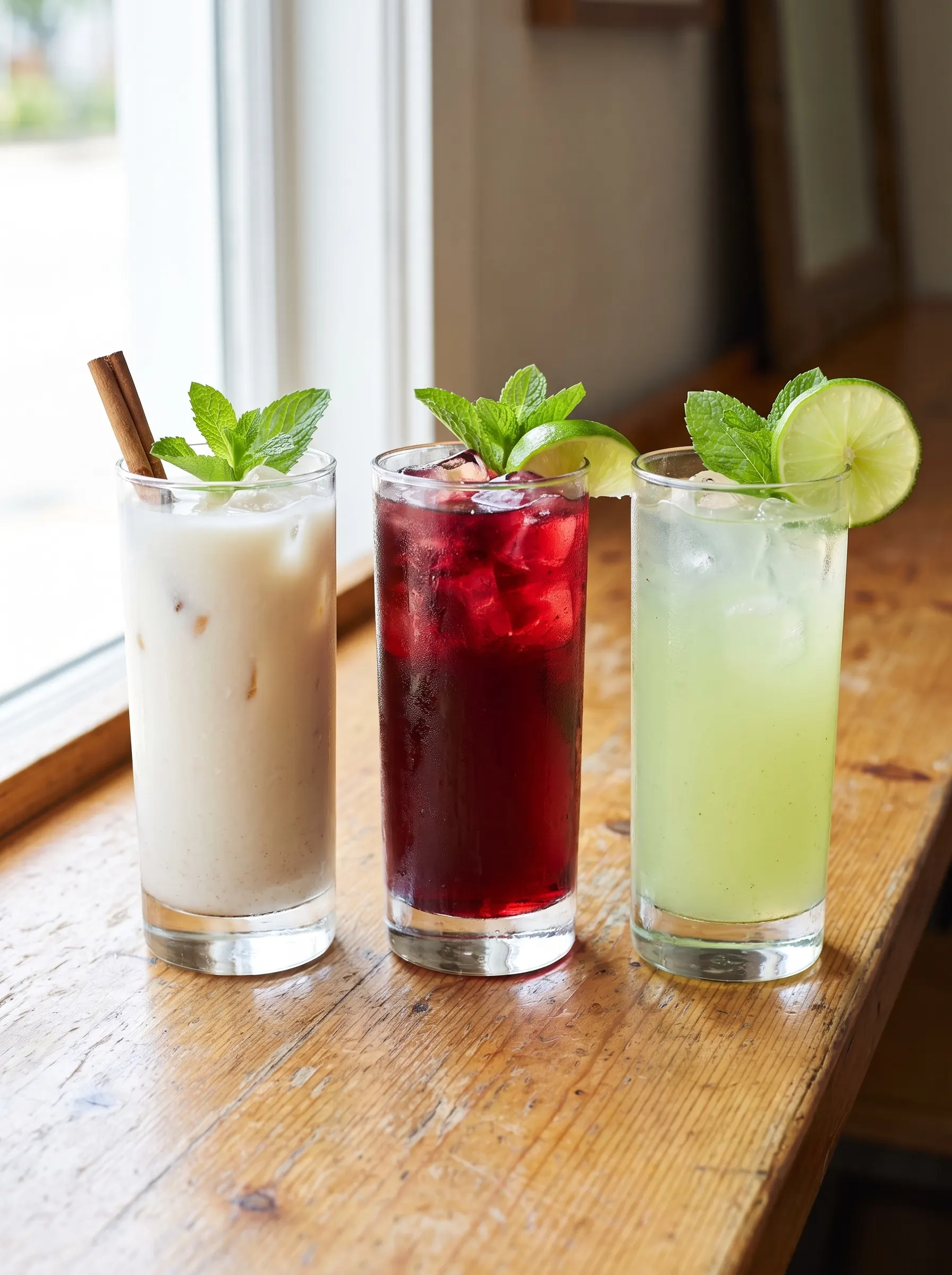 Aguas frescas: horchata, jamaica, limonada